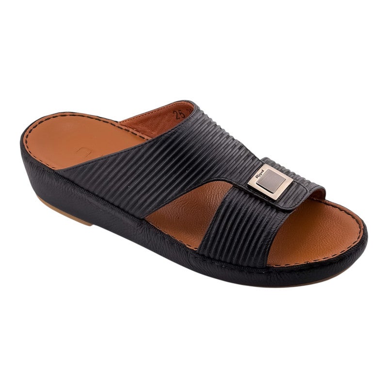 AJYAD Handmade Arabic Sandals For Men | Outdoor Mens Slippers | Everyday Flip Flops Open Toe | Arabic Genuine Shamwa Leather | New Design | Tan Footbed | Comfortable & LightWeight - Image 1
